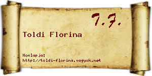 Toldi Florina névjegykártya